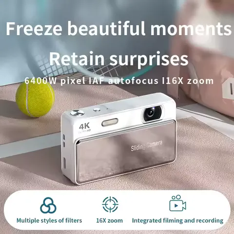 New Sliding Digital Camera CCD Campus 4K High-Definition Camera for Taking Photos and Recording Integrated Student Card Machine