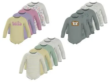 Bodys de manga larga para bebé pack 5
