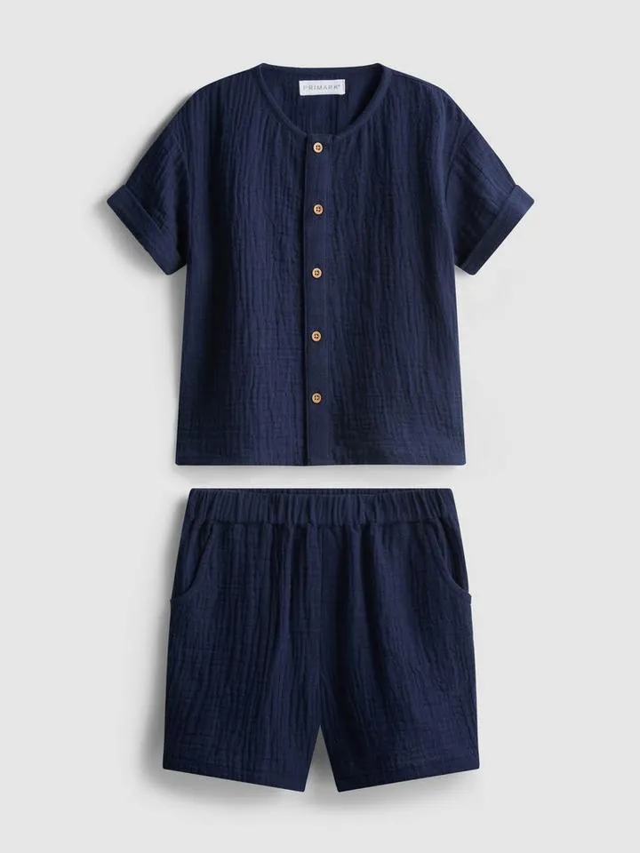 0-24 mois | Ensemble chemise et short en étamine