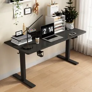 Mesas Escritorios Eléctrico Ergonómico, 70×140 cm, Con Función De Memoria Y Anti-Colisión, Puertos USB-A Y Type-C, Altura Ajustable De 70 A 119 cm