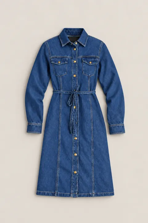 Denim Skjortekjole