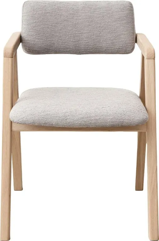 Nigel spisestol Hvitoljet, stoff Domino beige