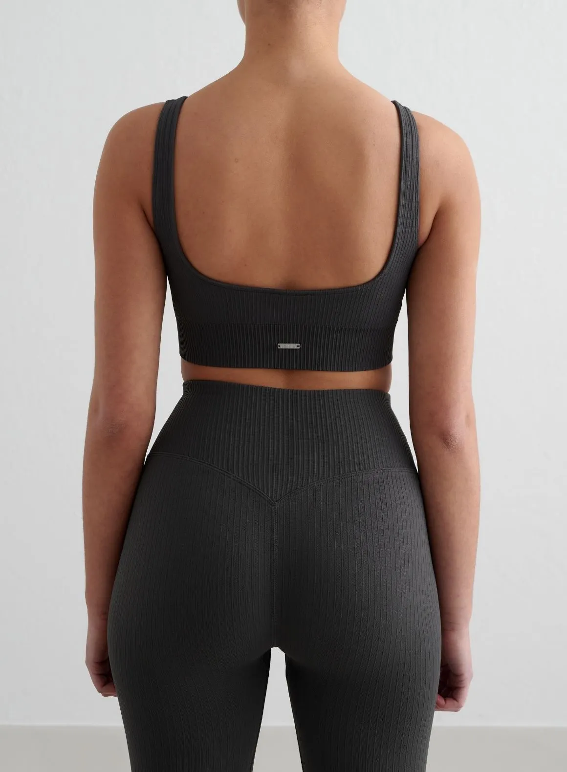 Shadow Grey Ribbed Seamless Bra