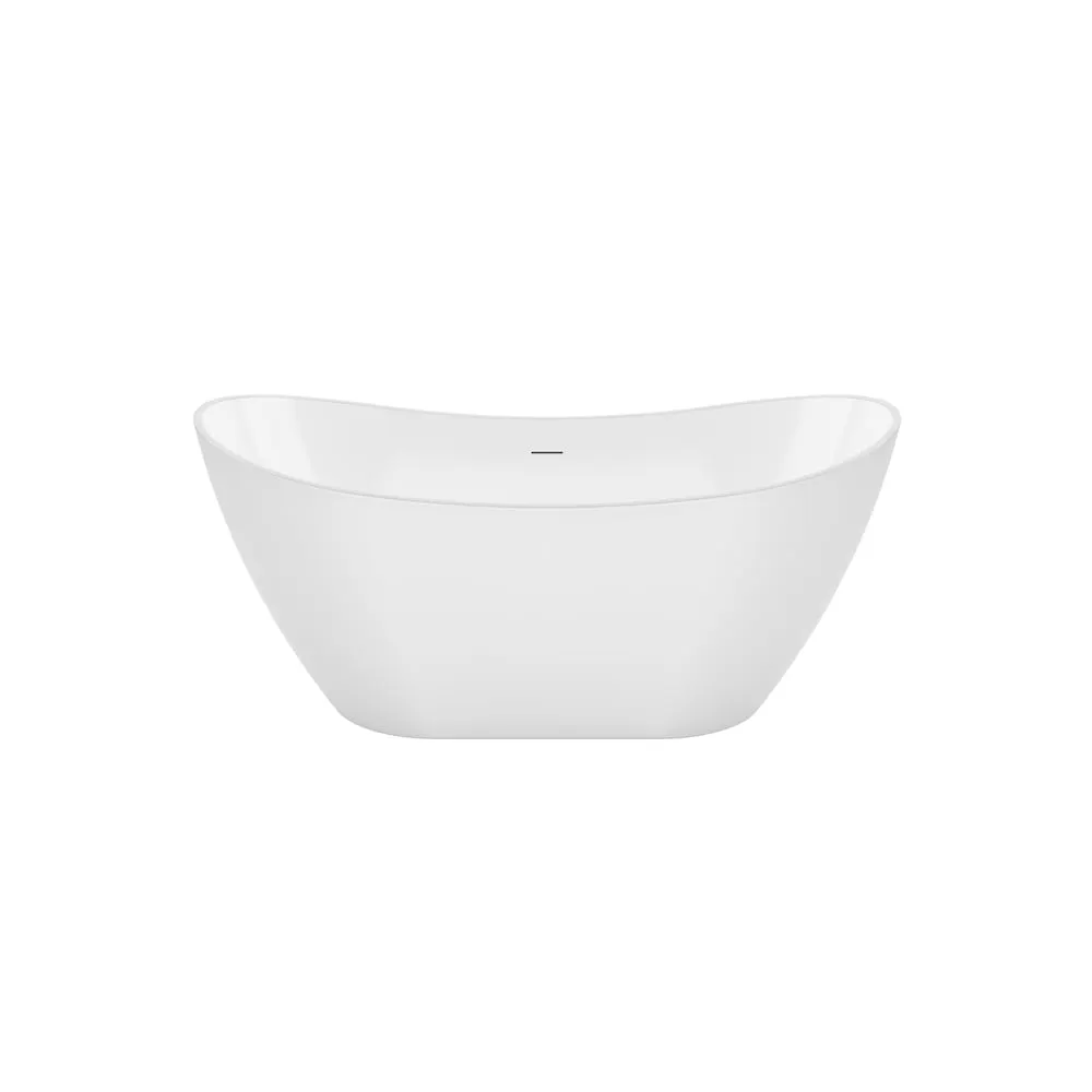 MAAX Mahaba 60 in. L x 28 5/8 in. W x 26 3/8 in. H 1-Piece Acrylic Freestanding Oval Center Drain Bathtub in White with 15 1/8 in. Soaking Depth