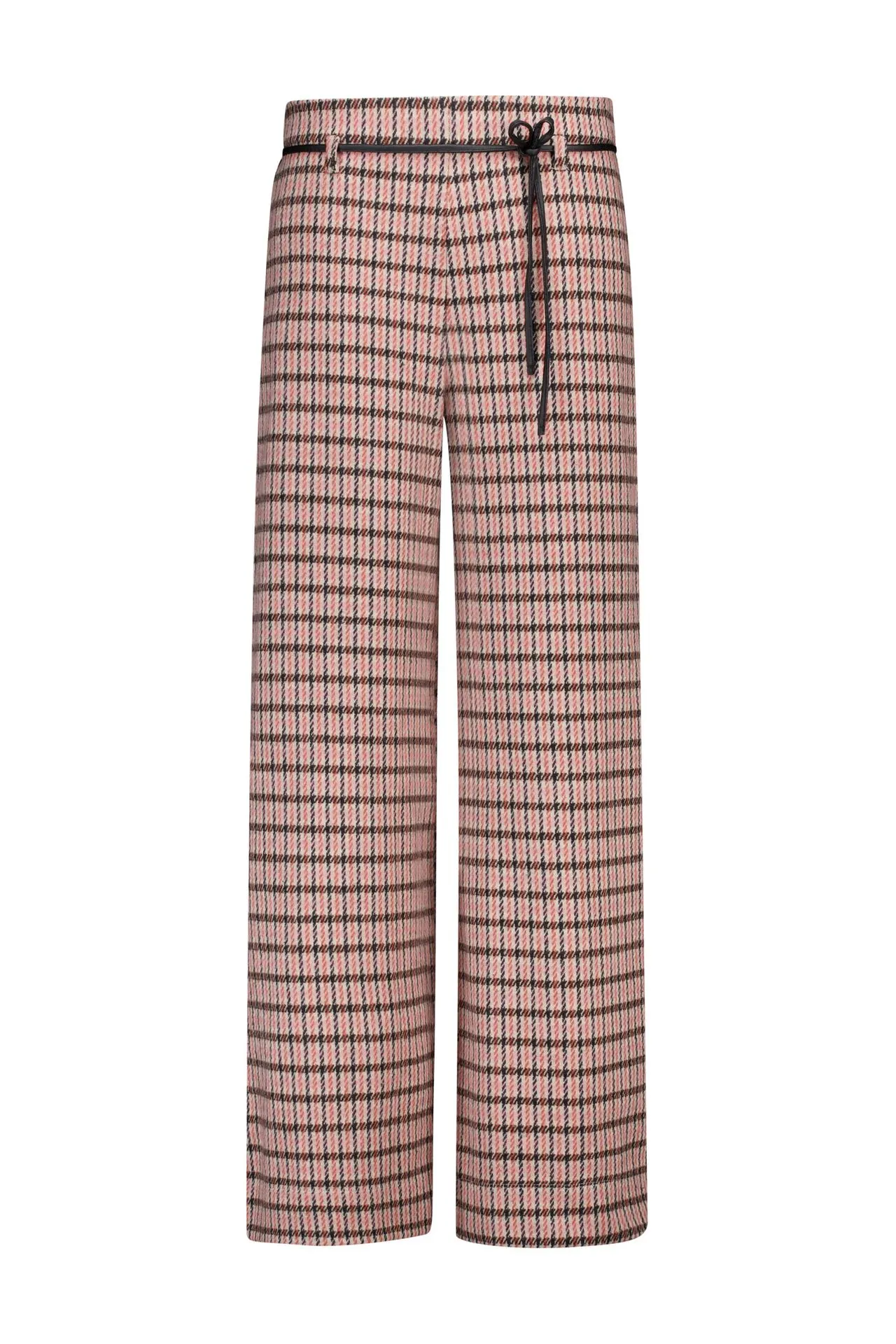 Wide fit broek | Oranje | Geruit