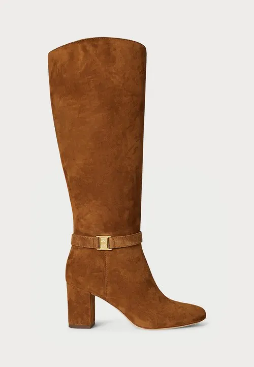KELLIE SUEDE TALL BOOT HEEL - Boots med høye hæler - brown