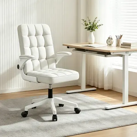 Silla Serena de Tela Acolchada Giratoria Ergonómica Silla de Escritorio Oficina