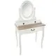 Coiffeuse charme 3 tiroirs et miroir blanche plate...