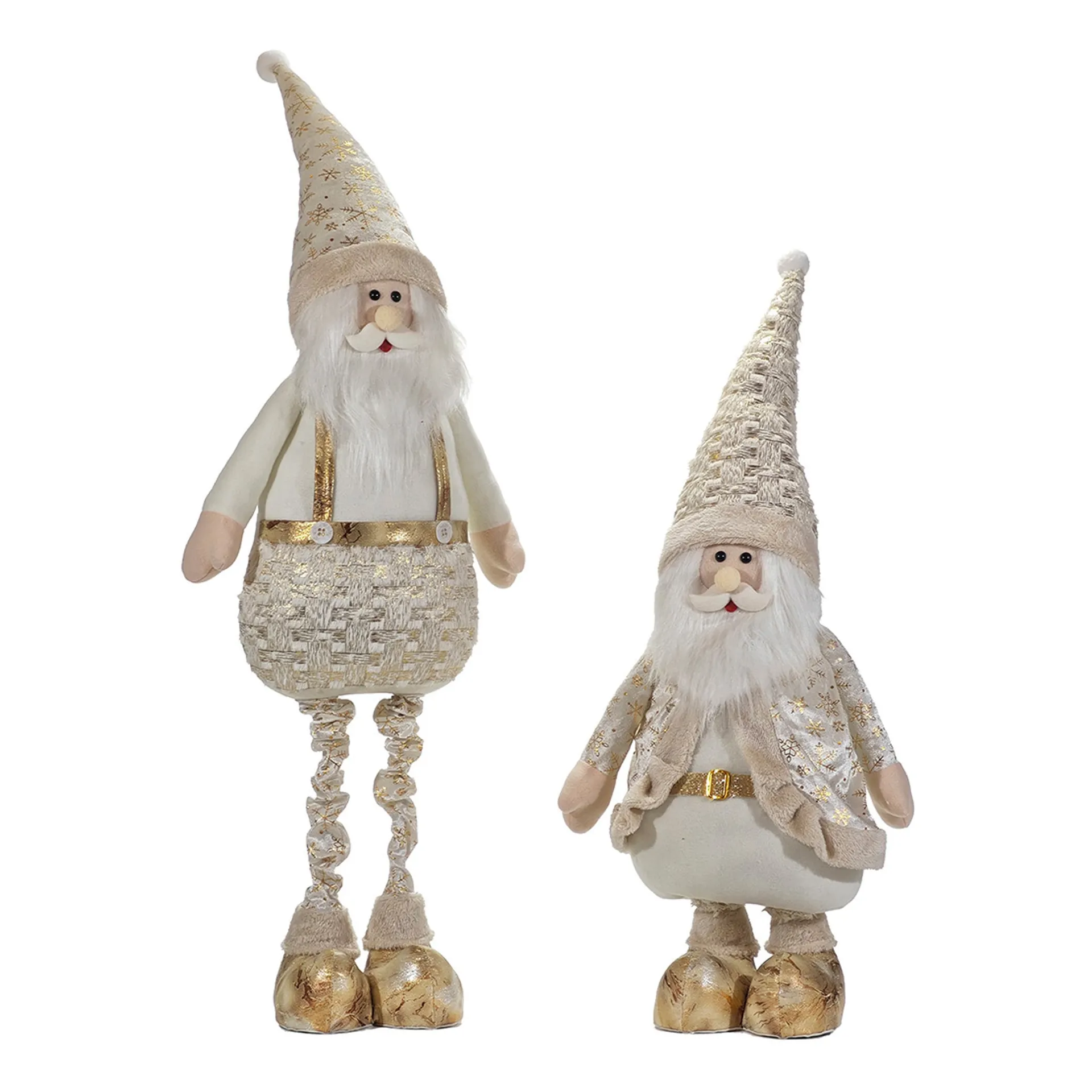 Babbo Natale Bianco Oro con gambe allungabili altezza max 130 cm