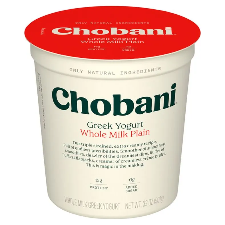 Chobani Plain Whole Milk Greek Yogurt