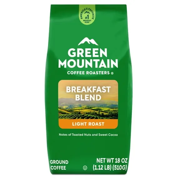 Green Mountain Coffee Roasters Breakfast Blend, Light Roast, Ground Coffee, 18 oz
