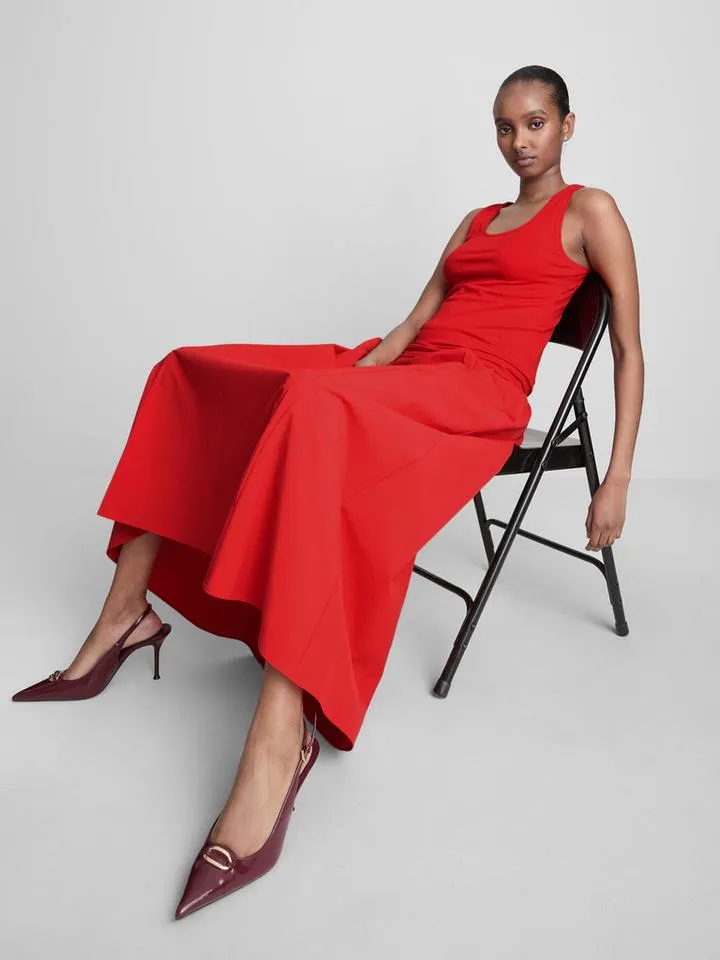 Jupe mi-longue à motif cercle