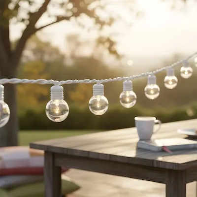 22.6-ft Solar Green/Black Outdoor String Light with 50 White -Light LED Mini Bulbs