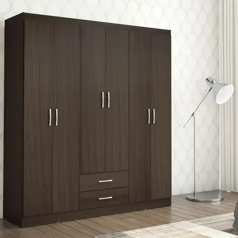 Closet 6 puertas 2 cajones Avellana