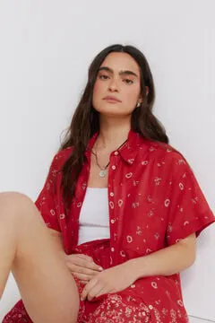 Camisa denim manga corta