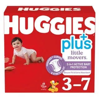 Huggies Plus Diapers Sizes 3 - 7