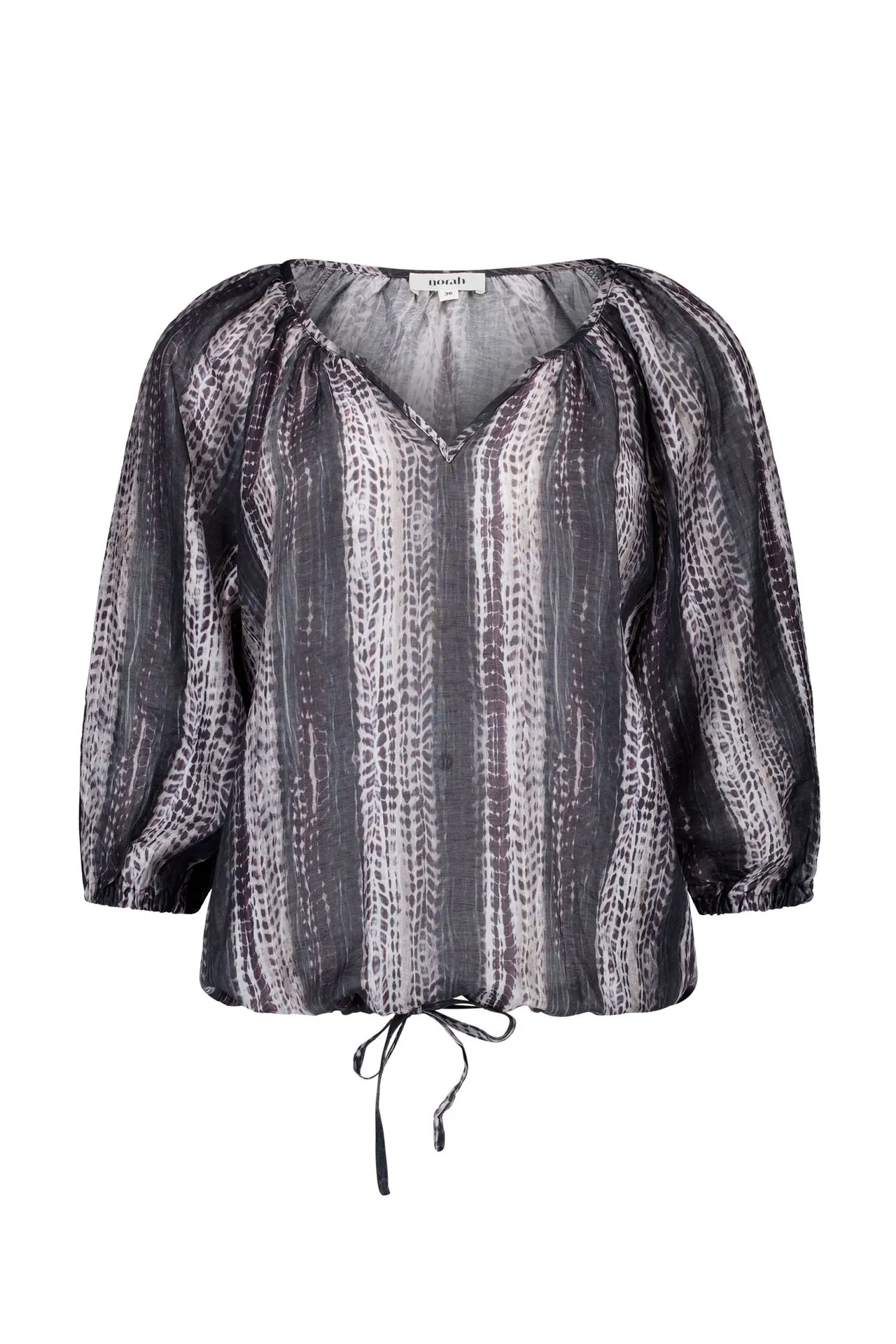 Grijze blouse met grafische print