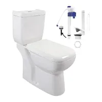 Kit inodoro largo 2 pzs. Gante dual deposito y asiento cierre suave blanco