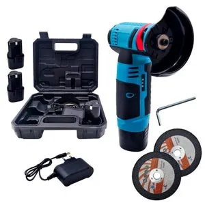 Maka smerigliatrice flex molatrice portatile con 2 batteria incisione metallo taglio valigetta blocco di sicurezza 22x12cm