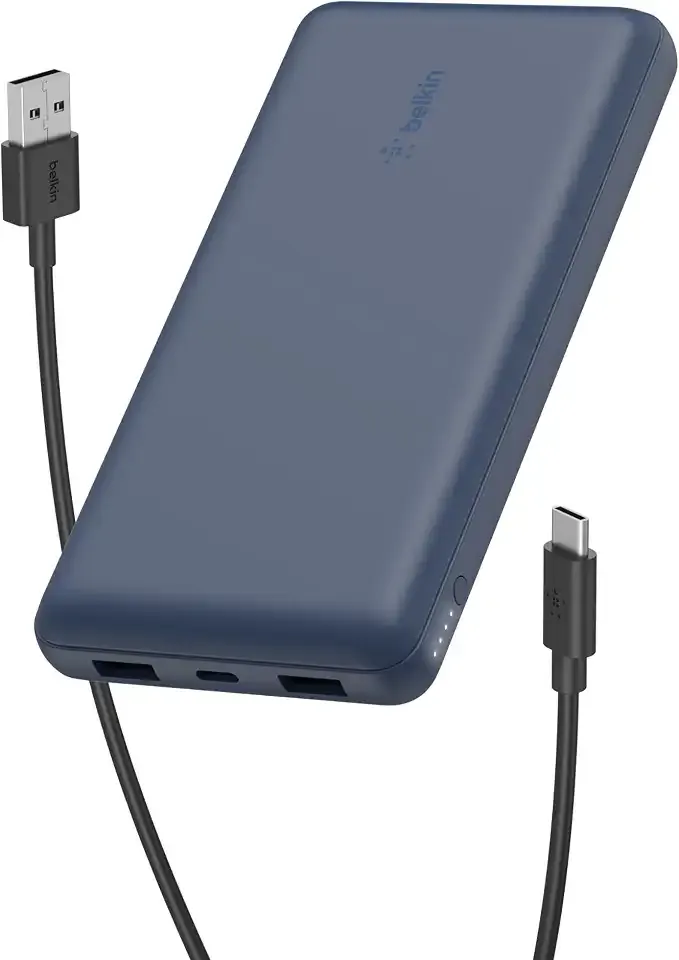 Belkin 20000mAh 15W 3 Port Power Bank, USB A to USB C Cable Included | Fast Charging, iPhone 17, Samsung Galaxy, Pixel, Airpods, iPad, Nintendo Switch 2, Battery Pack, USB C Port, USB A Port