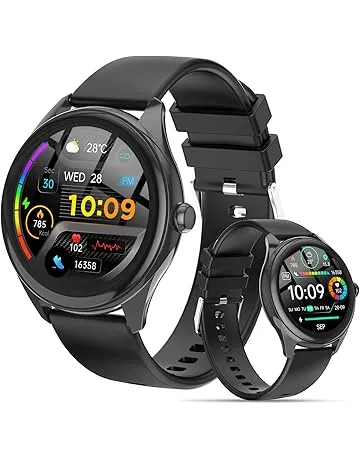 Smart Watch for Men, 1.39" HD Touchscreen Smartwatch with 120 Sports Modes, AI Voice Assistant, Heart Rate/Sleep Monitor, Bluetooth Call & Music Control Fitness Watch for iPhone/Android (Black)