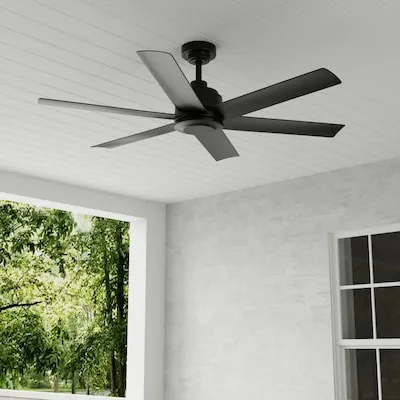 50 in Light Brown Tropical Palm Leaf Ceiling Fan No Light Minimalist Natural Design Quiet DC Motor 6 Speed Reversible Remote Control for Restaurant Hotel and Office