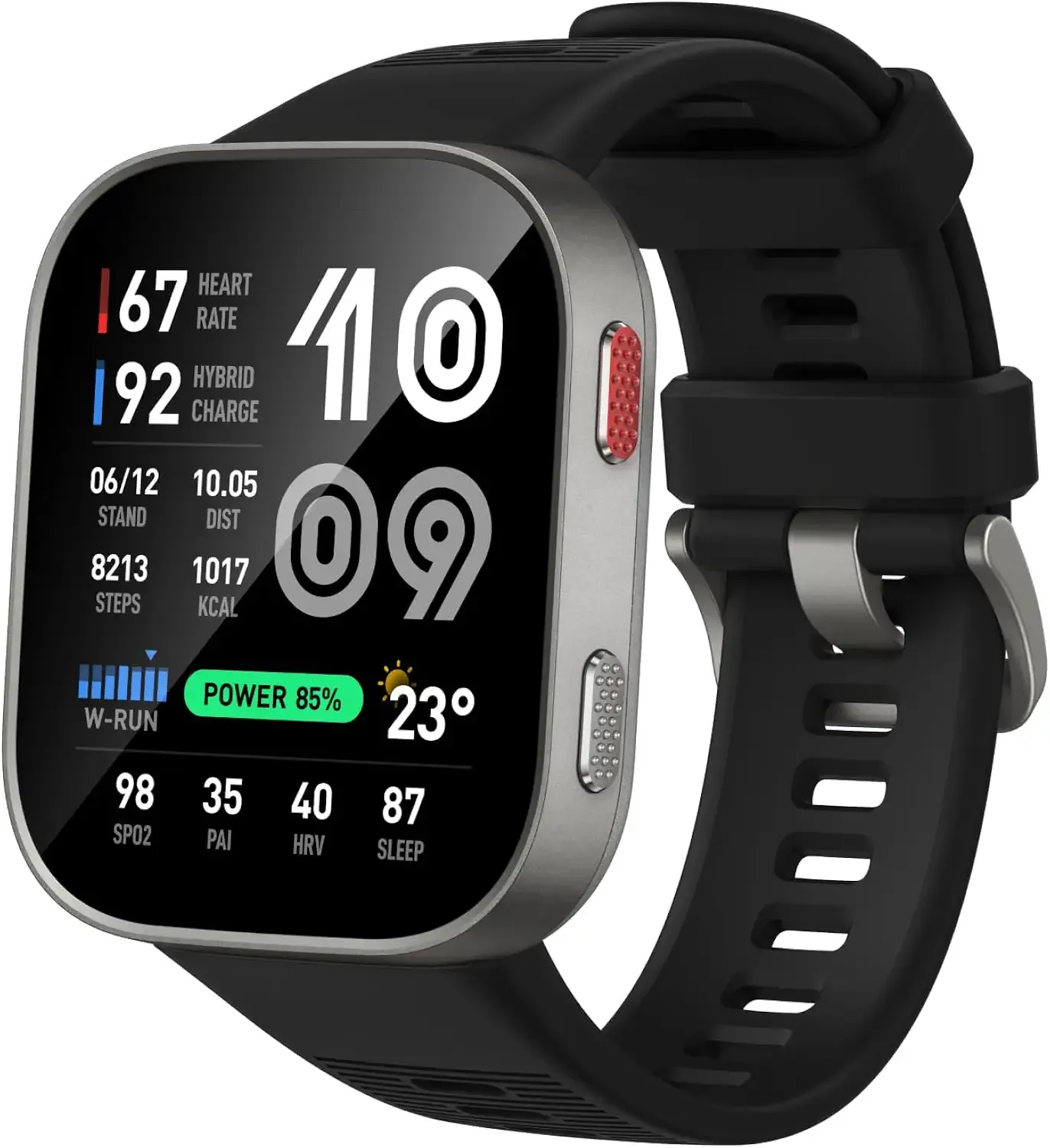 Amazfit Bip Max Smart Watch, 2.07" AMOLED Display, GPS, iOS/Android | 50mm, 20-Day Battery, Water-Resistant, 4GB Storage, Offline Maps, Fitness Tracker, Hybrid Training, 150+ Sports, HYROX Mode