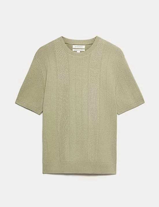 Gestricktes Performance-T-Shirt aus merzerisierter Baumwolle