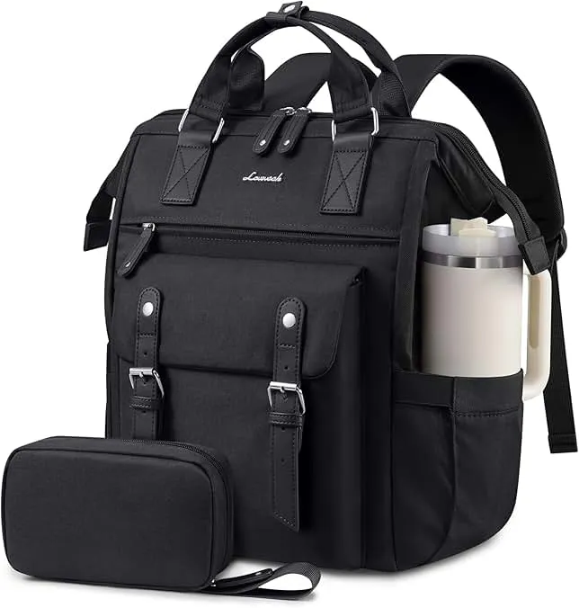 LOVEVOOK Laptop Backpack for Women with Giant Tumbler Holder Pocket,15.6 inch Waterproof Travel Backpack Purse Computer Laptop…