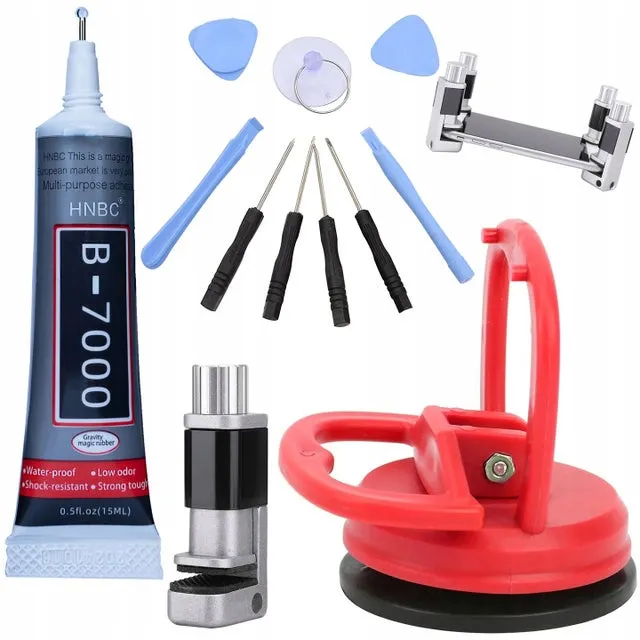 Set di Strumenti per Riparazione LCD – Imadello, Kit GSM 10 in 1, Colla B7000, Ventosa 55mm | Alta Qualità, Precisione, Durata
