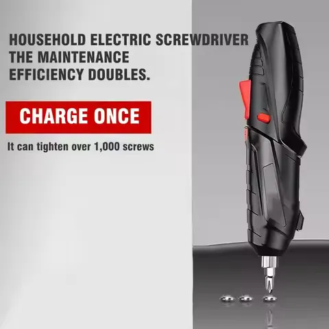 47Pcs 3 6V Cordless Electric Screwdriver Set Rechargeable Lithium Battery Mini Drill Power Tools for Household Maintenance