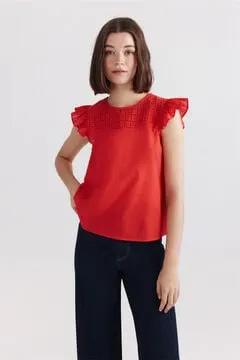 Blusa volantes crochet