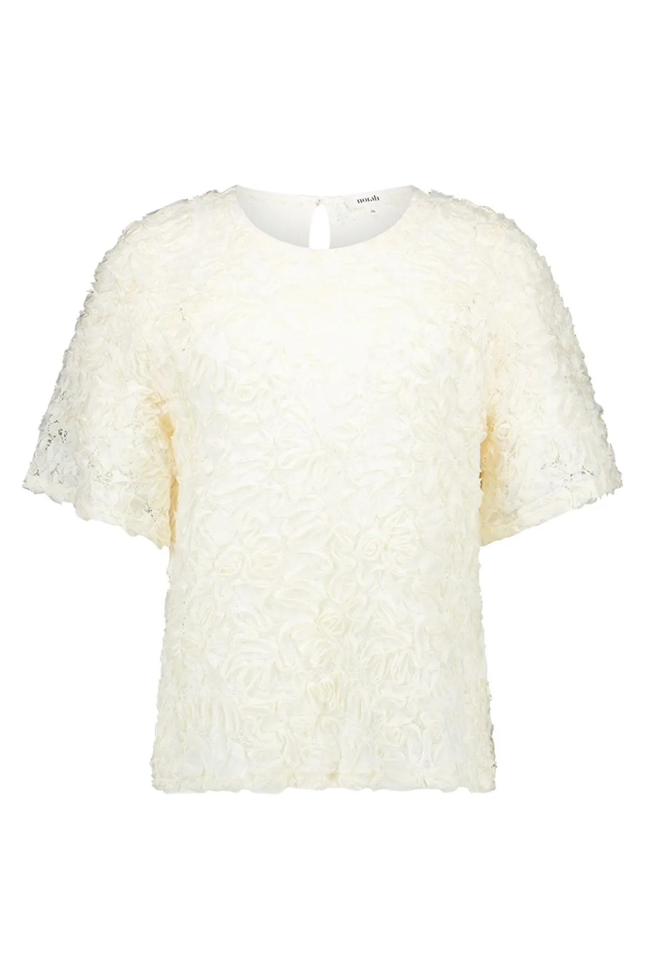 Off-white shirt met bloemenstructuur