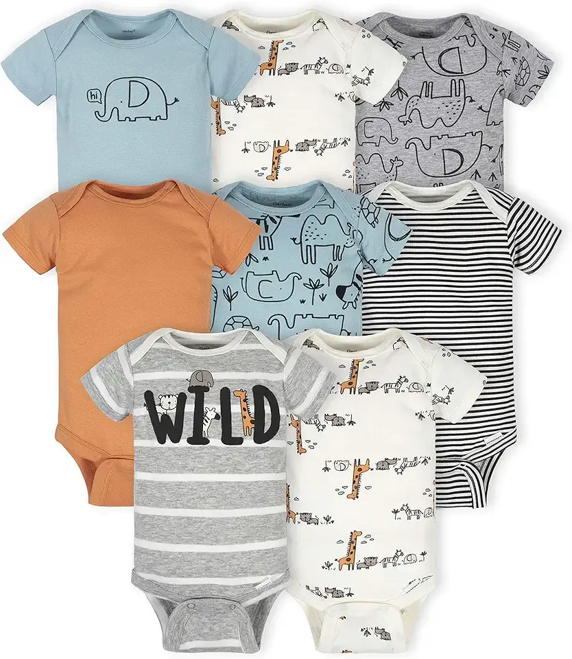 baby-boys 8-pack Short Sleeve Onesies Bodysuits