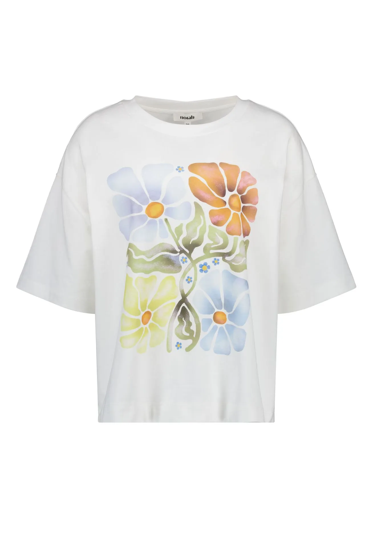 Off-white shirt met bloemenprint