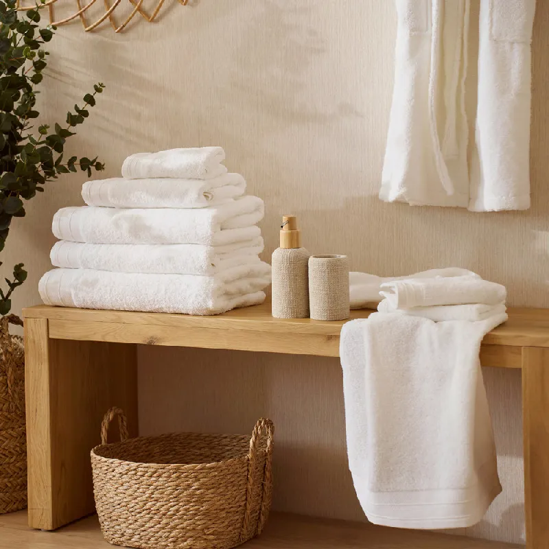 Toalla algodón cardado - Basic LMQ blanco