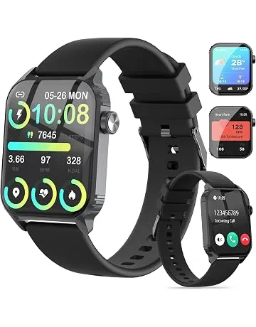 Smart Watch for Men, 120 Sports Modes Smartwatch with 1.83" HD, Alexa Built-in, Heart Rate/Sleep Monitor, IP67 Waterproof, Bluetooth Call & Music Control Fitness Watch for iPhone/Android (Black)