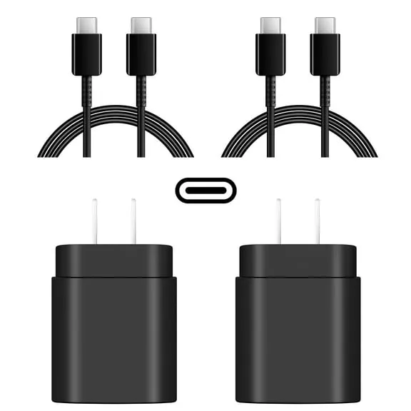 Best seller Coreykin USB C Super Fast Wall Charger-2-Pack 25W USB-C Fast Charger-6Ft Type C to Type C Cable for Samsung Galaxy S23/S22/S22 Ultra/S22+/S21 Ultra/S21+/S21/S20 Ultra/Note 20 Ultra/Note 10+/Not 10 $9.99 Was $17.99