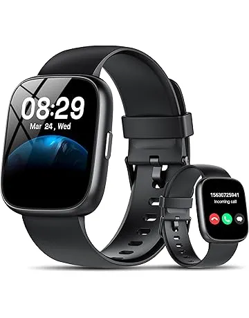 Smart Watch with Alexa Built-in, 1.83" HD Touchscreen Fitness Tracker with Bluetooth Calling, Fitness Watch with Heart Rate/Sleep Monitor, 120+ Sports Modes, IP68 Waterproof Smartwatch for Android iOS