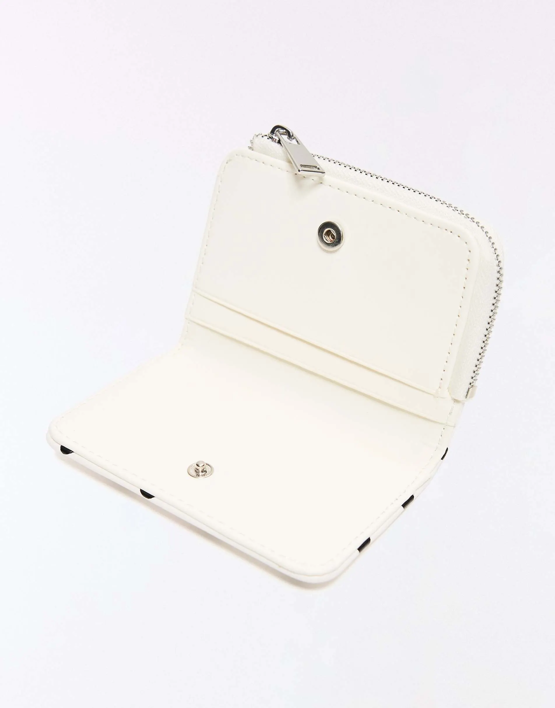 Bershka Polka dot purse in white