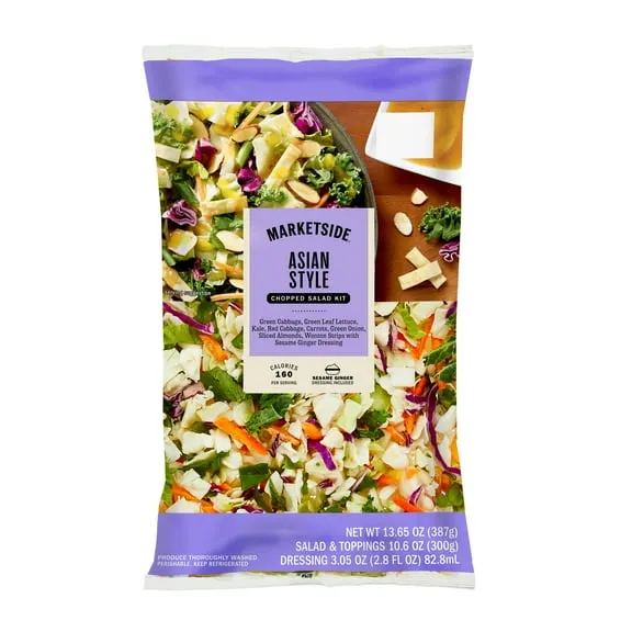 Marketside Asian Chopped Salad Kit, 13.65 oz Bag, Fresh $3.37 24.7 ¢/oz