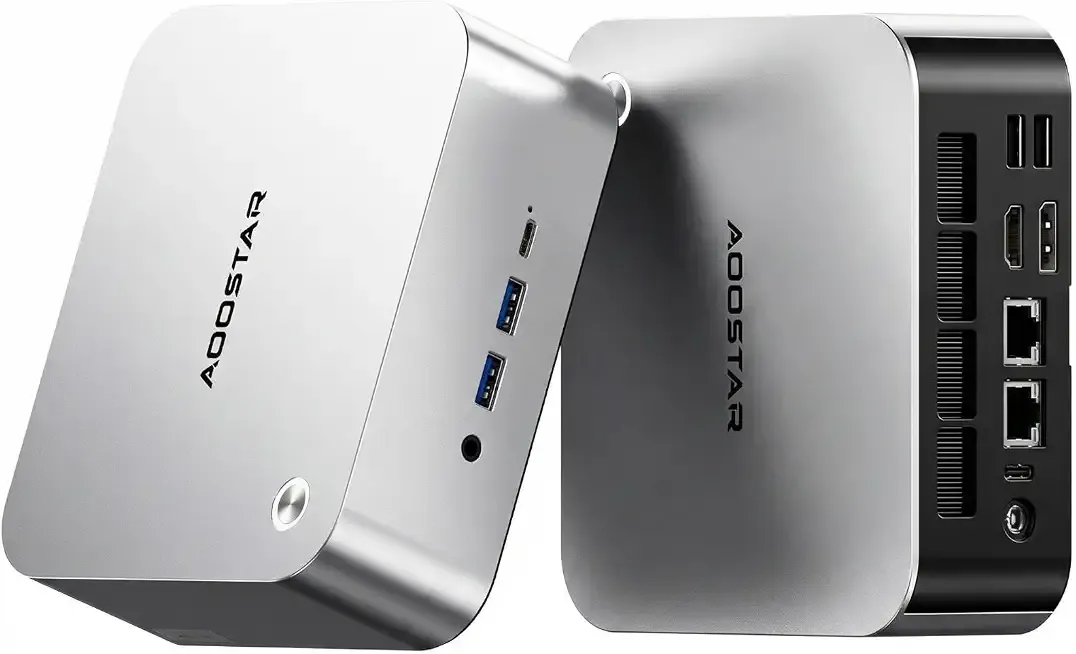 AOOSTAR MACO AMD Ryzen 7 6850H Mini PC (Beat 7735HS/7730U/6800H, up to 4.7GHz), 24GB LPDDR5 RAM+ 1TB PCIe4.0 NVMe SSD, 3×M.2 Slots, Dual 2.5G LAN, Dual USB4, OCuLink, 4-Screen 4K Display