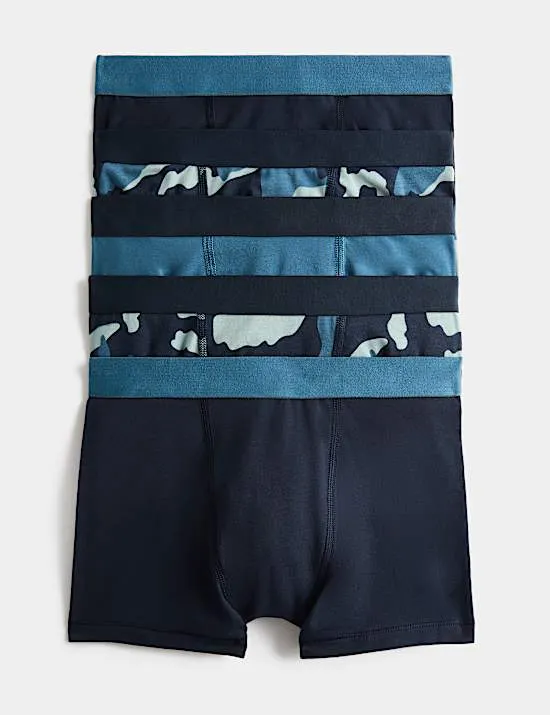 5er-Pack Camo-Unterhosen mit hohem Baumwollanteil (5–16 J.)