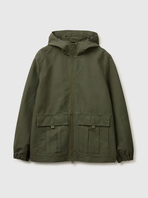 Short jacket in faded cotton