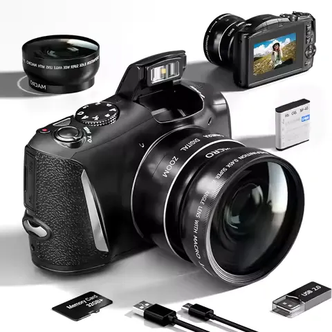 NBD 4K Digital Camera Ultra 48MP Camera Vlogging Camera with Wide Angle Lens 16X Digital Zoom 3.0 Inch Screen Camera