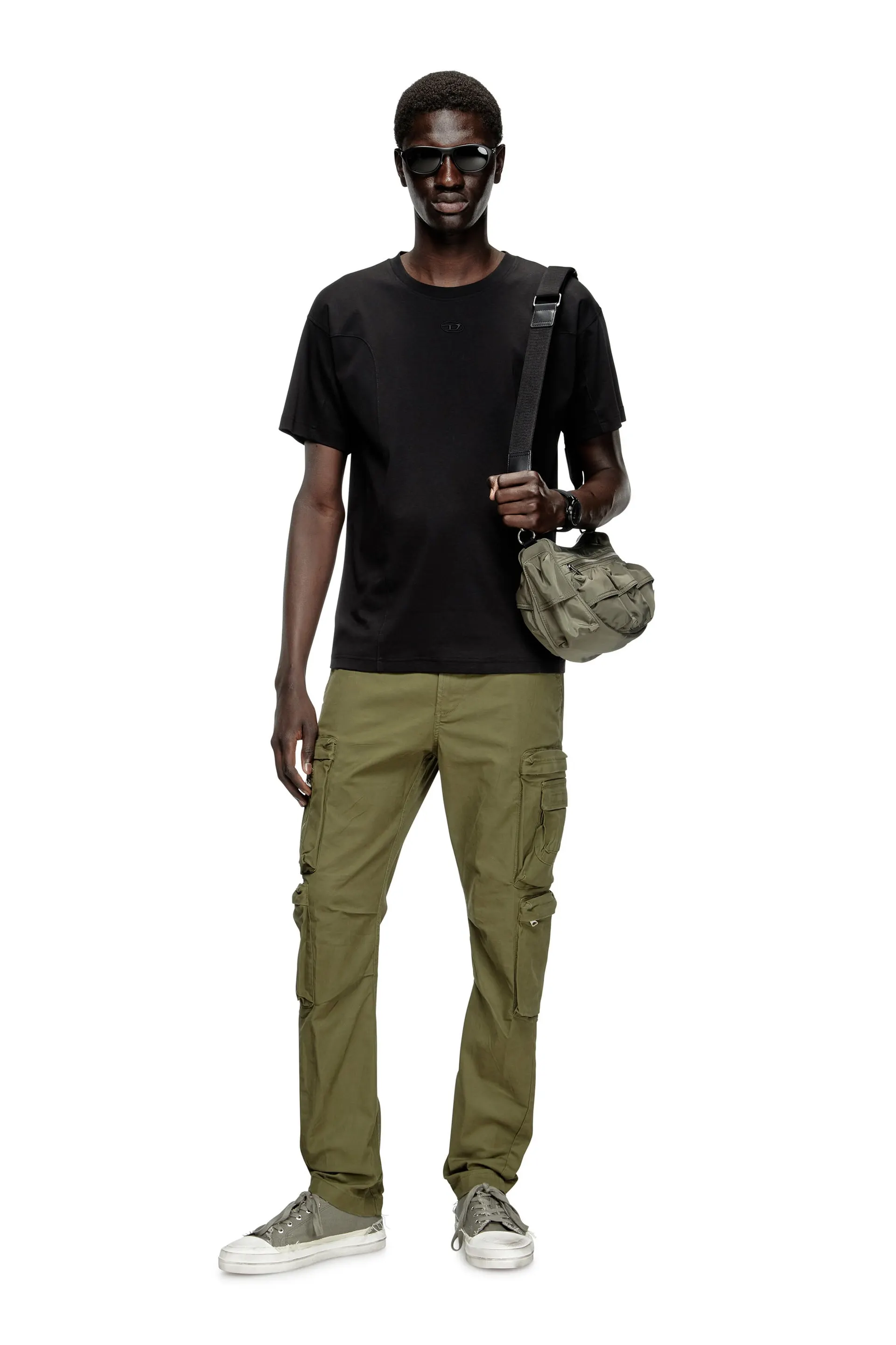 T-shirt with solid color panels