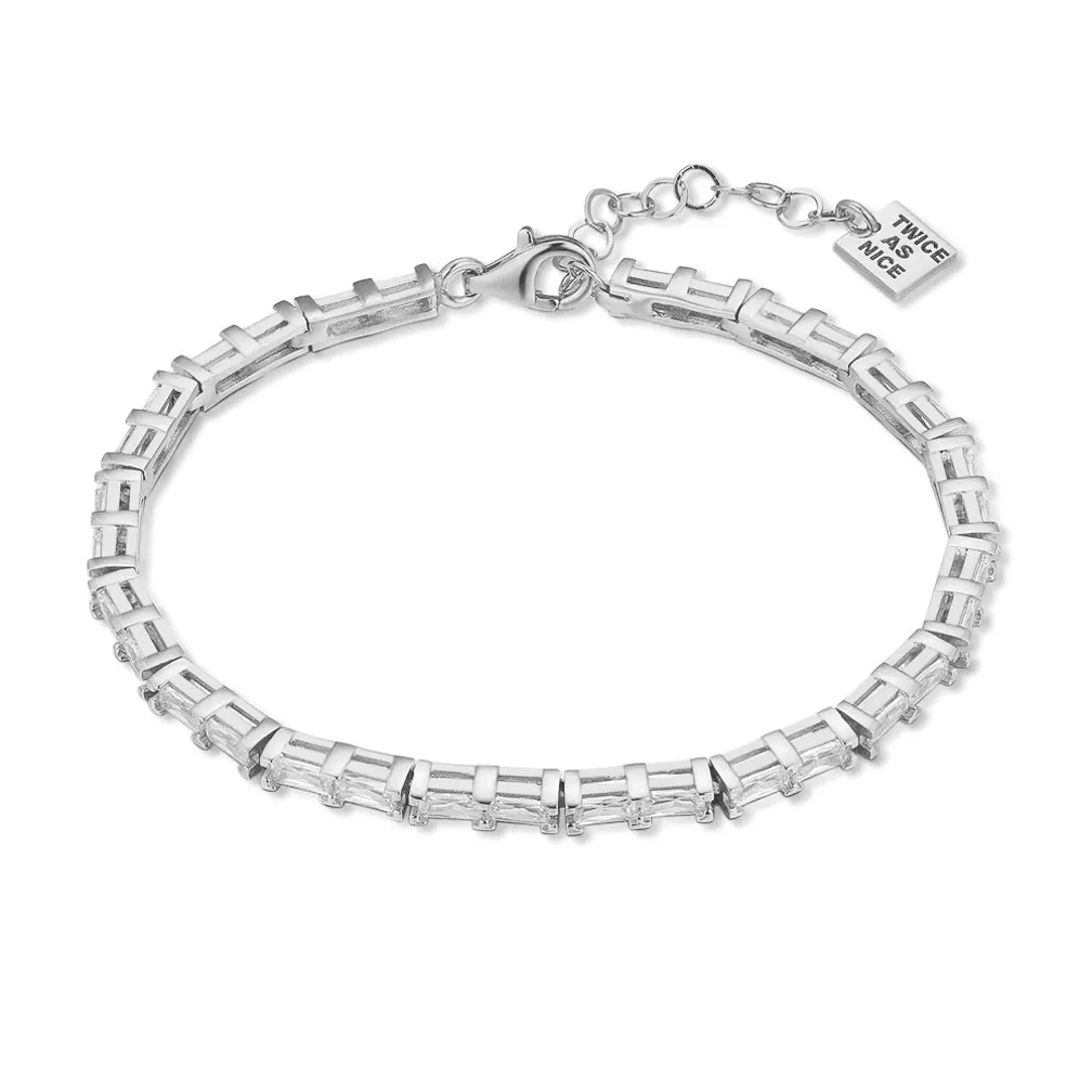 Armband in zilver, zirkonia