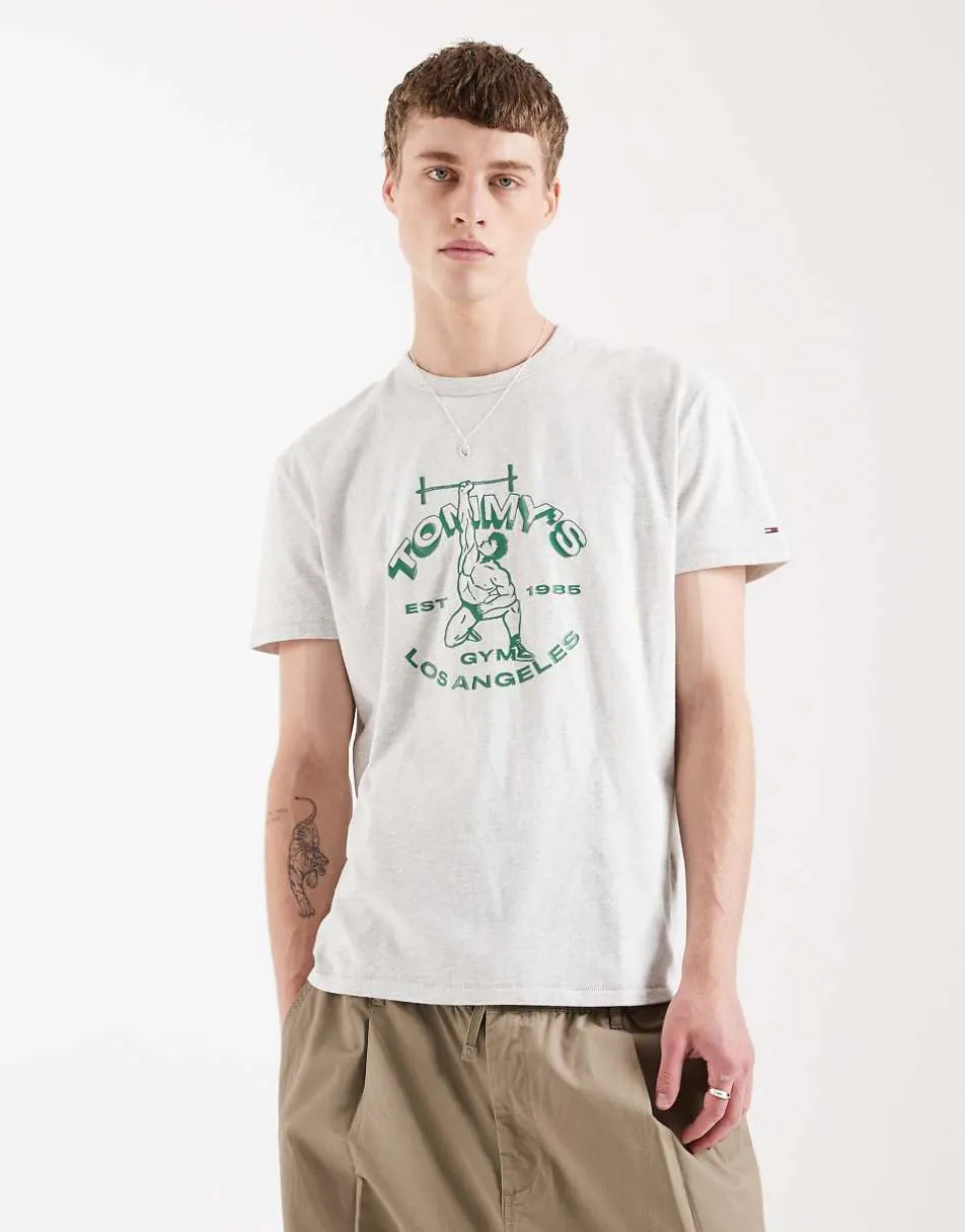 Tommy Jeans lifter logo graphic t-shirt in grey