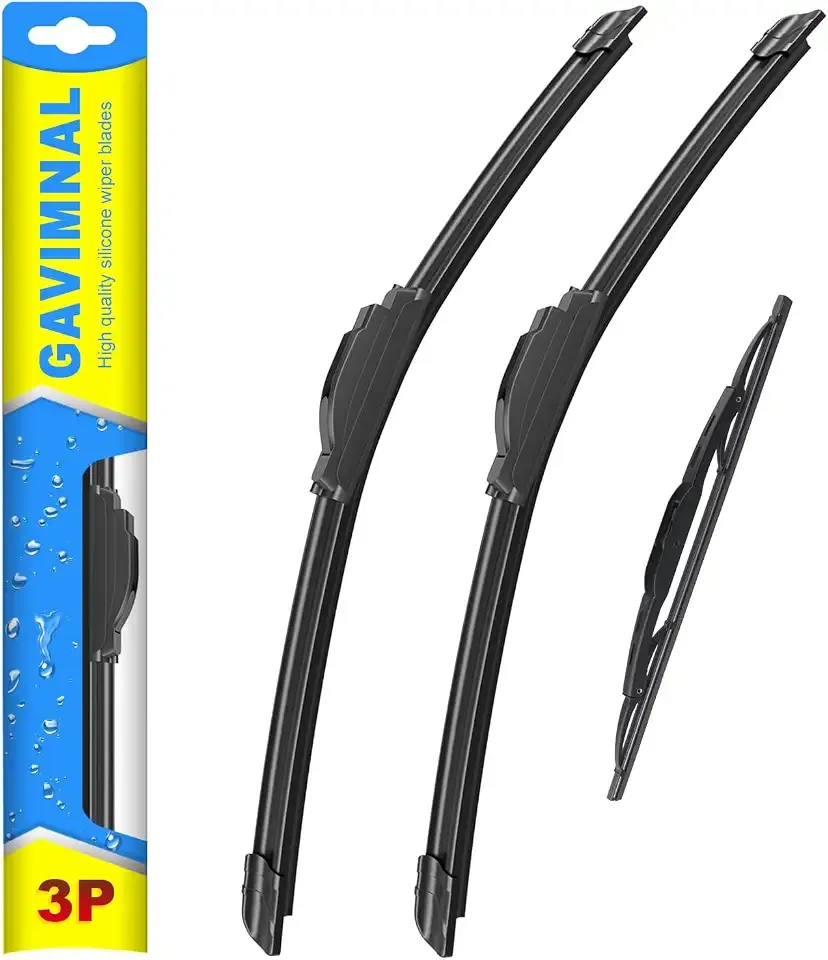 Gavimnal® Silicone Wiper Blades Replacement For Chevrolet Equinox 18-21 | 24"+18" Front & 12" Rear, All-Weather, Streak-Free, OE-fit, Quiet, Easy One-Click Install