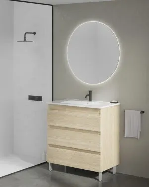 Mueble de baño con lavabo Becco marrón 80x45 cm